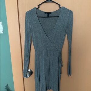 Gray Wrap Dress